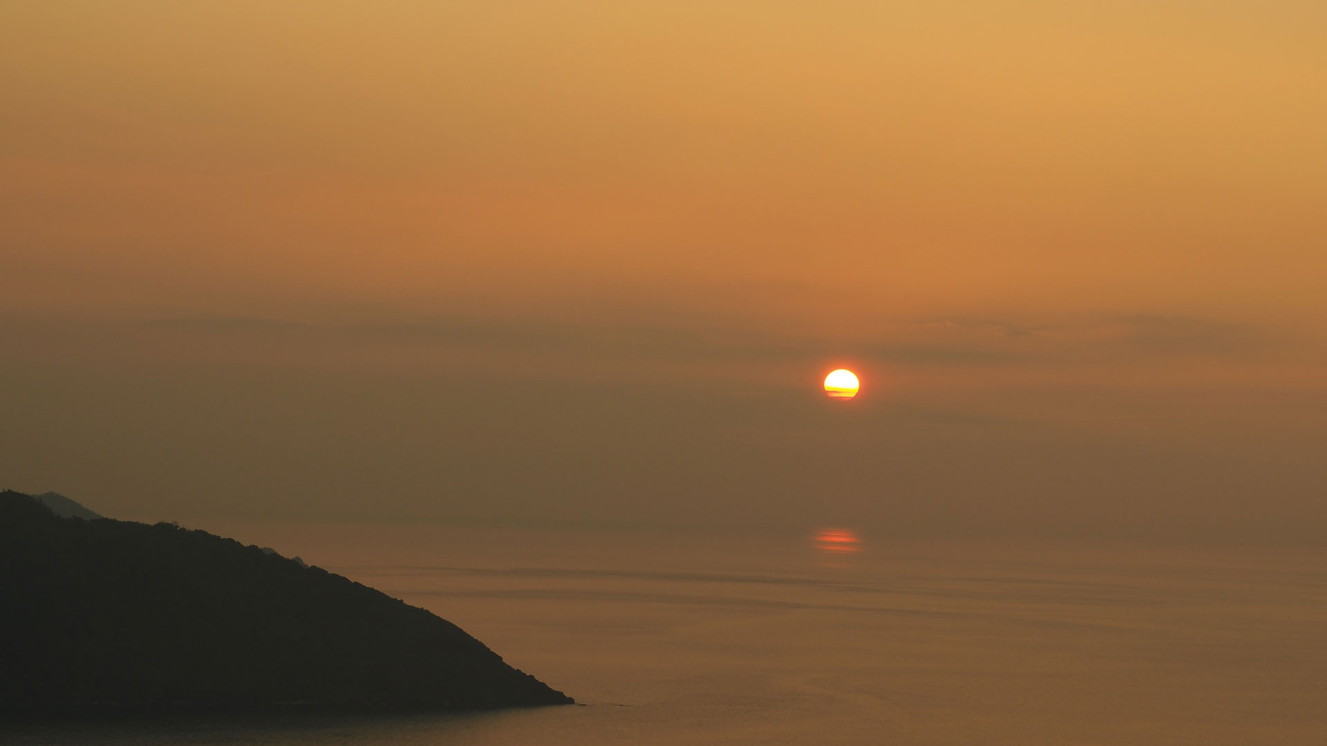 大熊から見た夕日